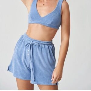 Donni Blue Terry Shorts
